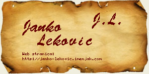 Janko Leković vizit kartica
